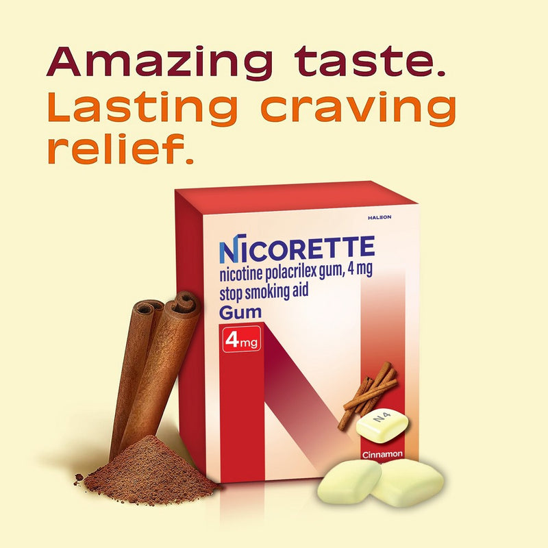 Nicorette 4mg Stop Smoking Aid Nicotine Gum - Cinnamon Surge - 160ct