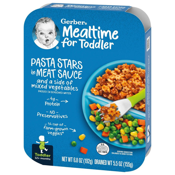 Gerber Lil' Entrees Pasta Stars in Meat Sauce with Green Beans - 6.8oz