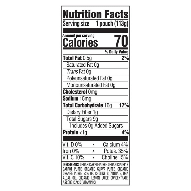 Happy Baby Brain Support Blends, Organic Stage 2 Baby Food with DHA & Choline - 4oz