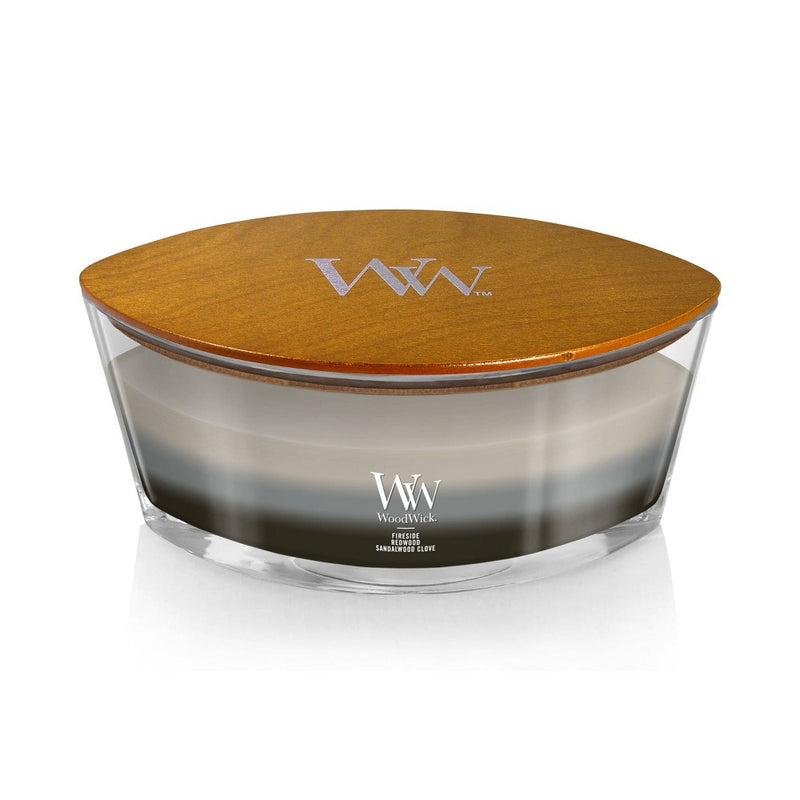 WoodWick 16oz Glass Trilogy Warm Woods Ellipse Jar Candle