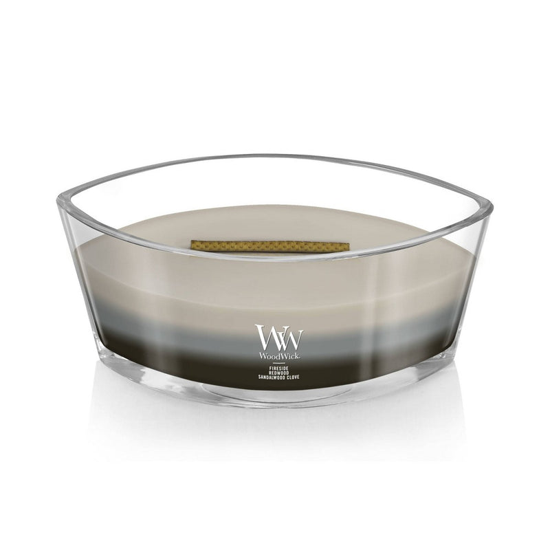 WoodWick 16oz Glass Trilogy Warm Woods Ellipse Jar Candle