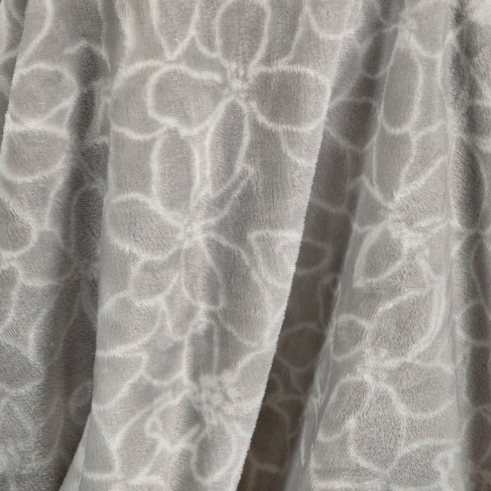 Floral Printed Plush Throw Blanket Gray - Room Essentials: Soft, Knitted, Lightweight, 50x60", Machine Washable