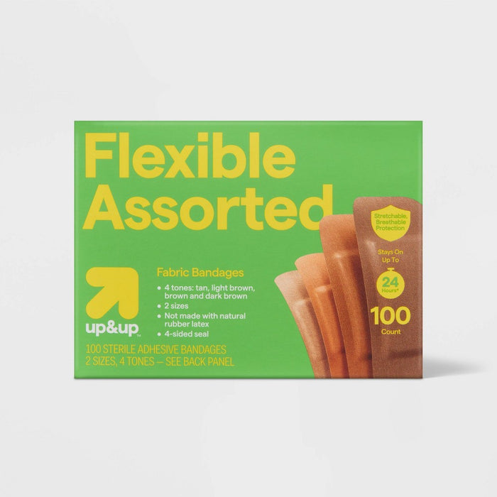 Assorted Skin Tone Flexible Bandages - 100ct - up&up