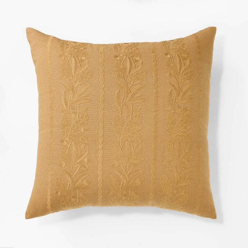 Tonal Embroidered Acorn Lumbar Throw Pillow Dark Tan - Threshold designed with Studio McGee: Cotton Fabric, Indoor Use, Hidden Zipper