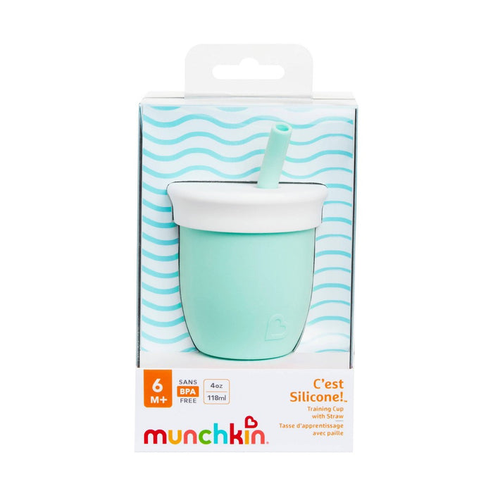 Munchkin C'est Silicone! 4oz Training Cup with Straw - Mint