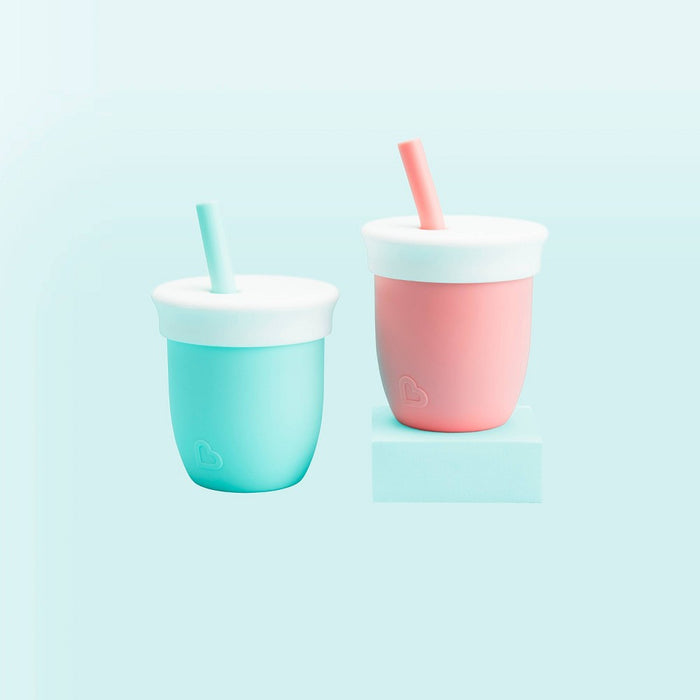 Munchkin C'est Silicone! 4oz Training Cup with Straw - Mint