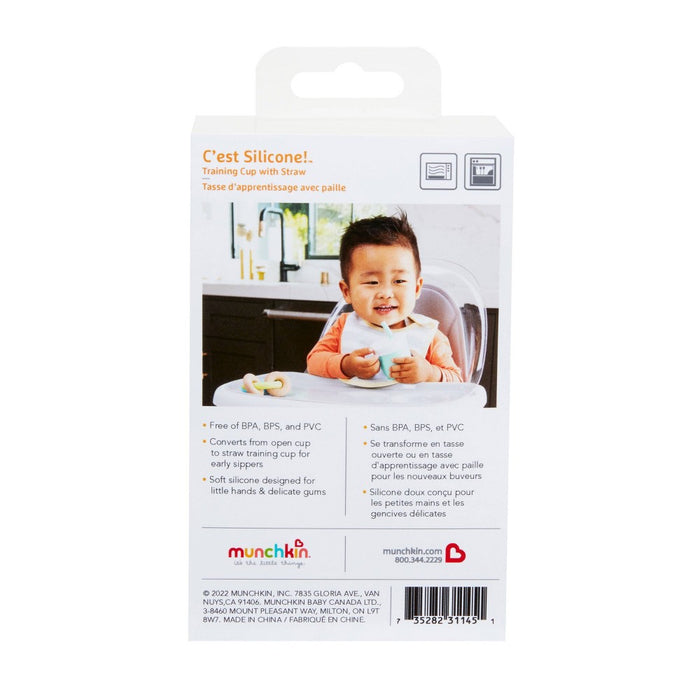 Munchkin C'est Silicone! 4oz Training Cup with Straw - Mint