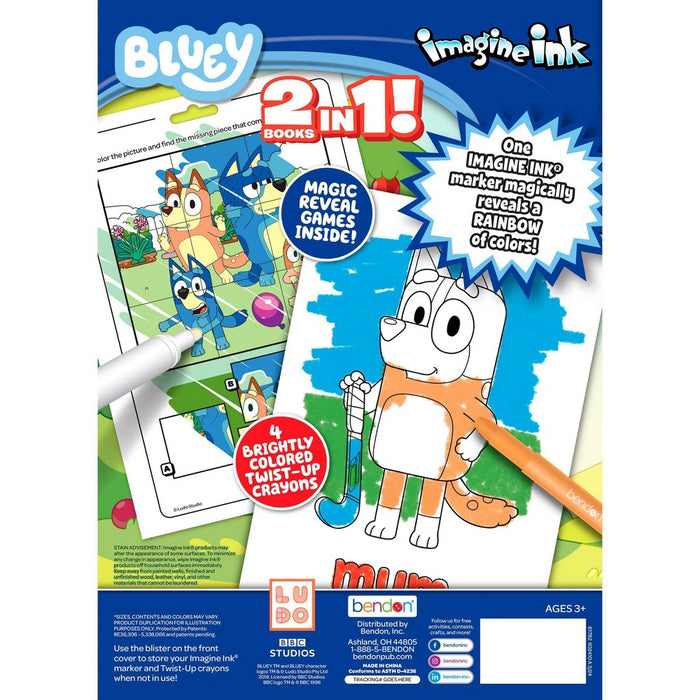 Bluey Imagine Ink 2 Books In One Coloring Book