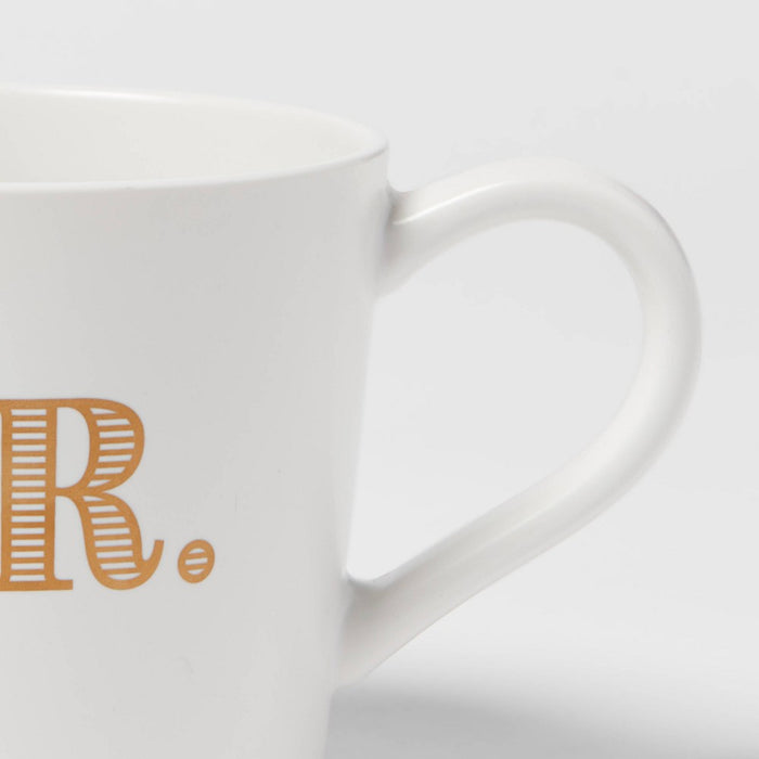 15oz Stoneware Mr. Mug - Threshold: Traditional White Drinkware, Dishwasher & Microwave Safe, Wedding Gift Idea