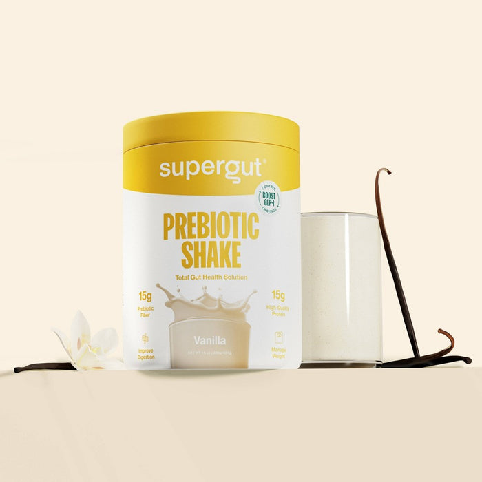 Supergut Prebiotic Shakes for GLP-1 Craving Control & Digestive Health - Vanilla - 15oz