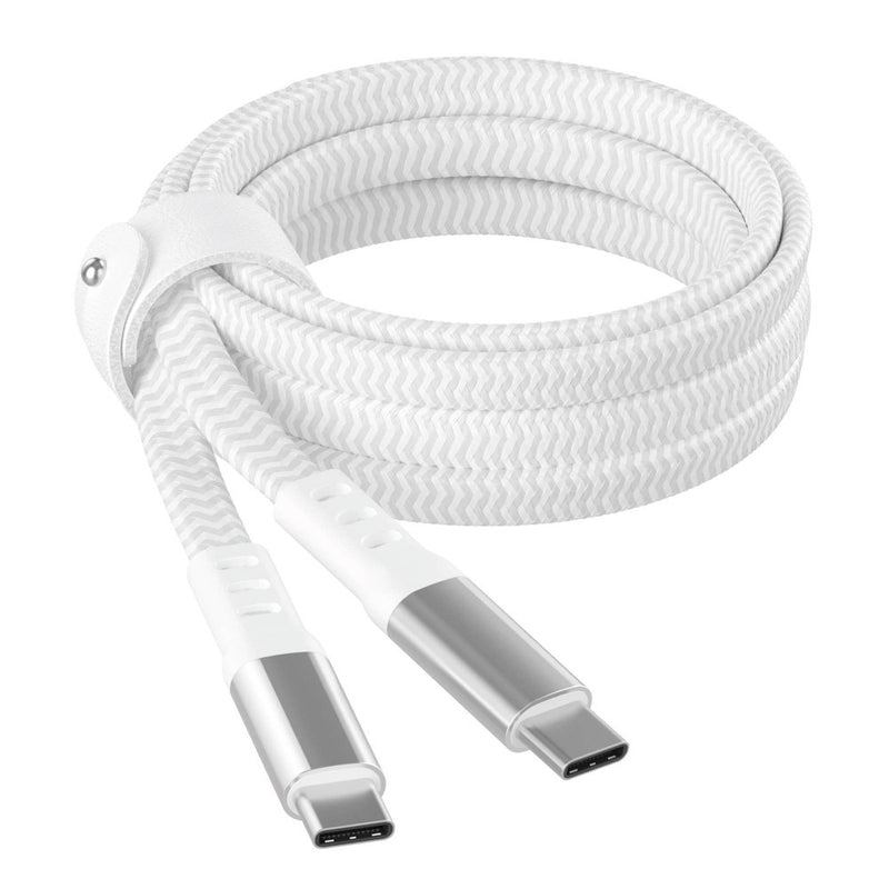 Just Wireless 6' Ultra Braided USB-C to USB-C Flat Cable - Dove