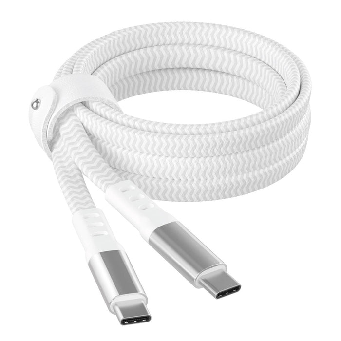 Just Wireless 6' Ultra Braided USB-C to USB-C Flat Cable - Dove