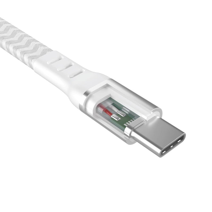 Just Wireless 6' Ultra Braided USB-C to USB-C Flat Cable - Dove