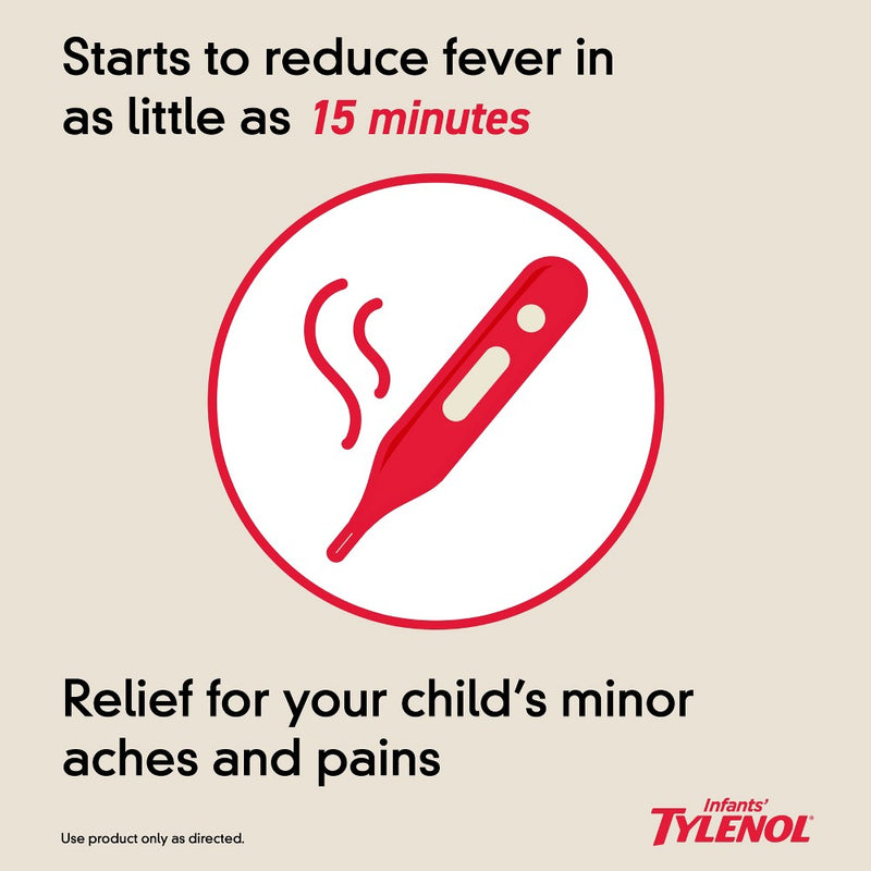 Infants' Tylenol Pain Reliever and Fever Reducer Liquid Drops - Acetaminophen - Grape - 1 fl oz