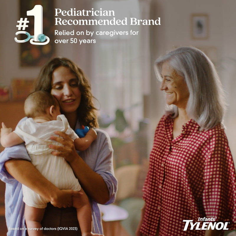 Infants' Tylenol Pain Reliever and Fever Reducer Liquid Drops - Acetaminophen - Grape - 1 fl oz