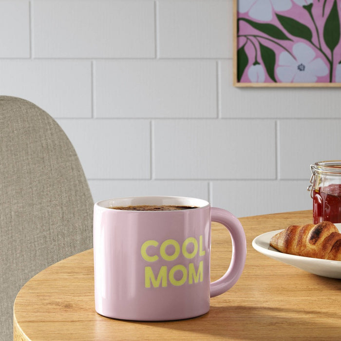 16oz Stoneware Cool Mom Mug Pink - Room Essentials: Coffee Mugs, Microwave & Dishwasher-Safe Drinkware