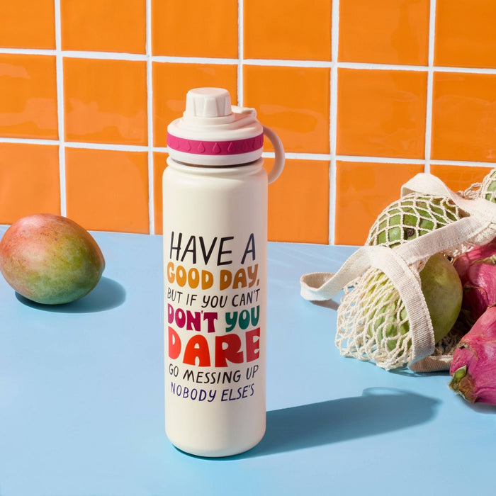 23.66oz Have A Good Day Stainless Steel Double Wall Water Bottle Cream - Tabitha Brown for Target