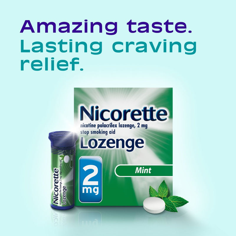 Nicorette 2mg Stop Smoking Aid Nicotine Lozenge - Mint - 144ct