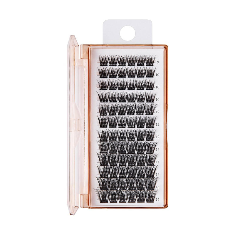 BeBlinky False Eyelash Clusters 02, 9-16 mm, Wide Band, 72pcs. - Wispy