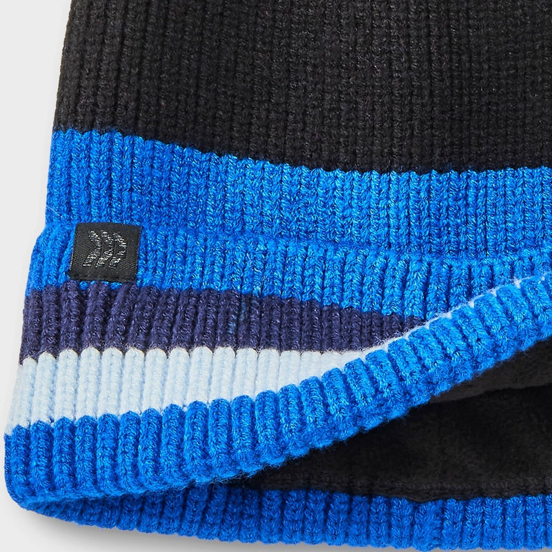 Kids' Striped Cuff Pom Beanie - All In Motion Cobalt Blue One Size Fits Most