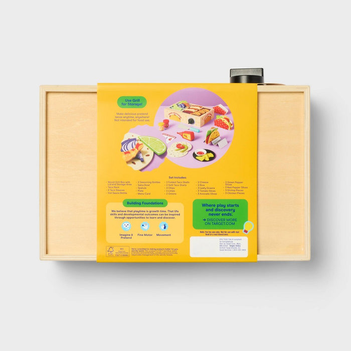 Taco Night Play Set - Gigglescape: Creative Play Food & Toy Kitchens, 67 Pieces, Ages 3+, Plastic & Wood