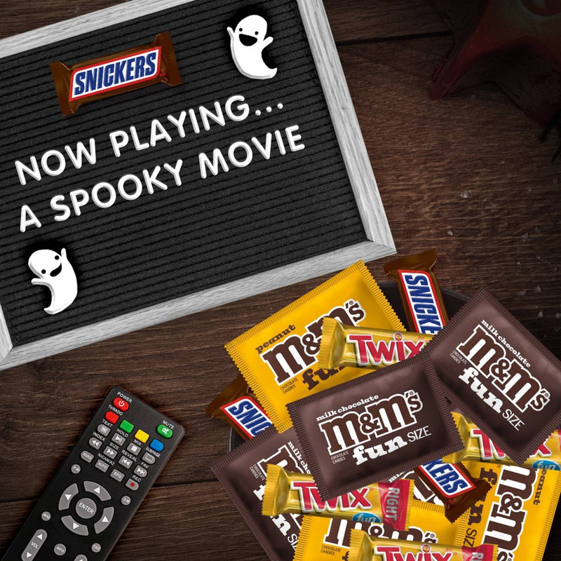 Snickers, Twix, and M&M's Halloween Milk Chocolate Fun Size Variety Candy Bag - 19.37oz/35Ct