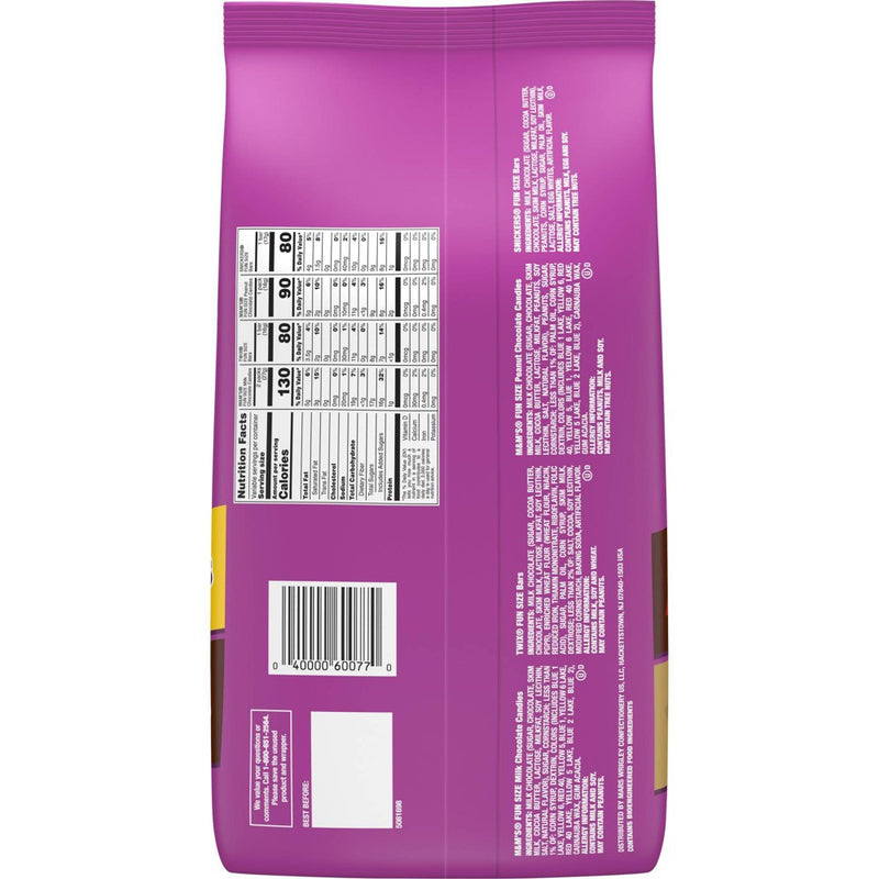 Snickers, Twix, and M&M's Halloween Milk Chocolate Fun Size Variety Candy Bag - 19.37oz/35Ct