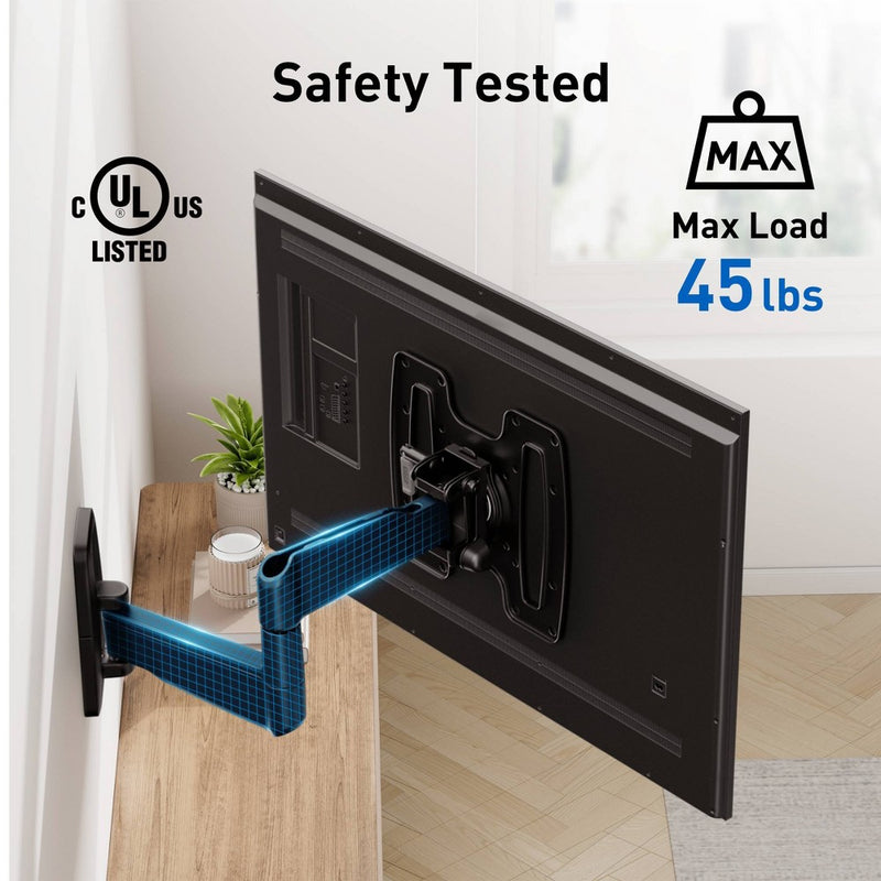 ErgoAV Small Motion TV Wall mount 19"- 43" TVs