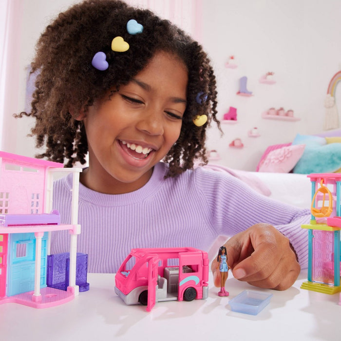 Barbie Mini BarbieLand Doll & Vehicle Set with 1.5" Doll & DreamCamper