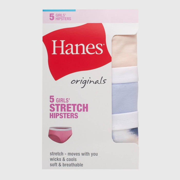 Hanes Girls' 5pk Originals Cotton Hipsters - Colors May Vary 8