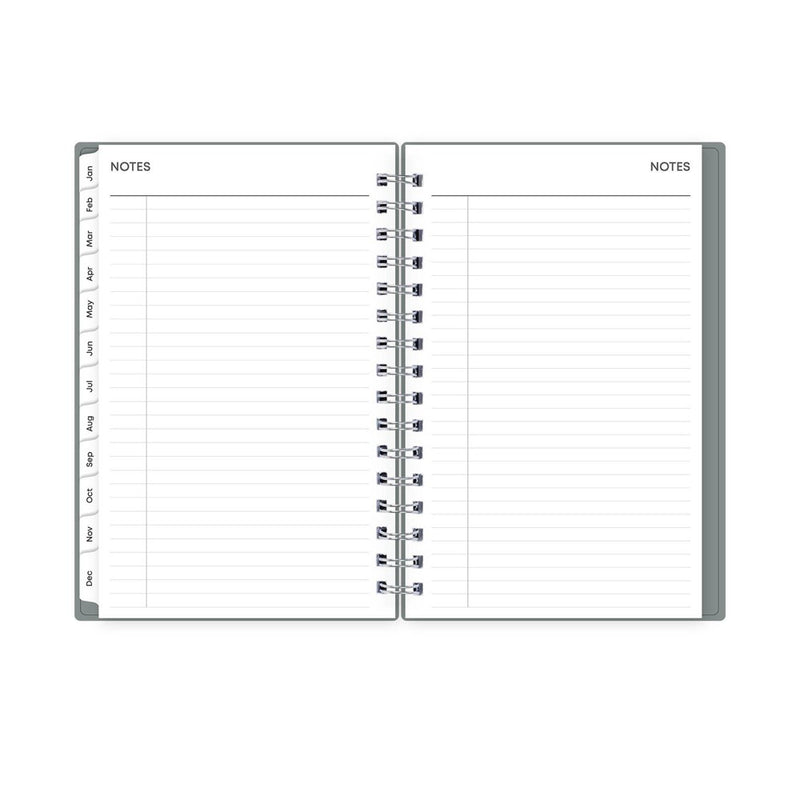 BlueSky 2025 Daily/Monthly Planner 8.19"x6.38" Slate Gray Arrows: Wire-Bound, Adult, Tabs, Small Paper Size