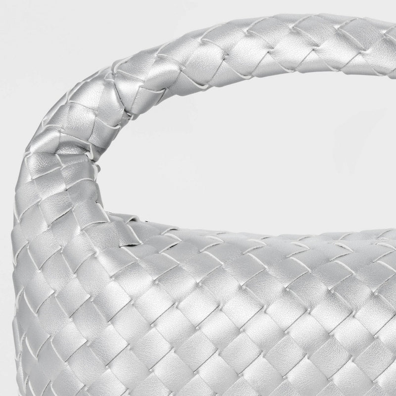 Mini Woven Handbag Clutch - A New Day Metallic Silver