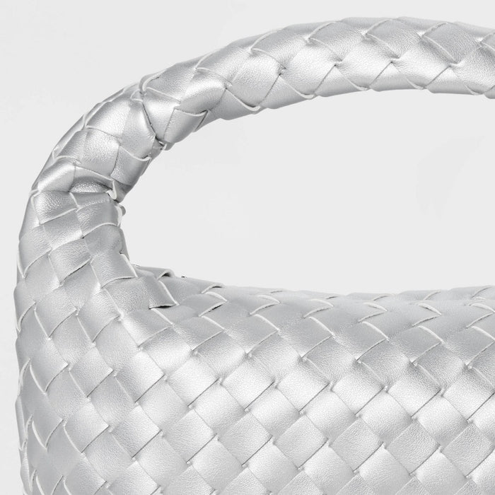Mini Woven Handbag Clutch - A New Day Metallic Silver