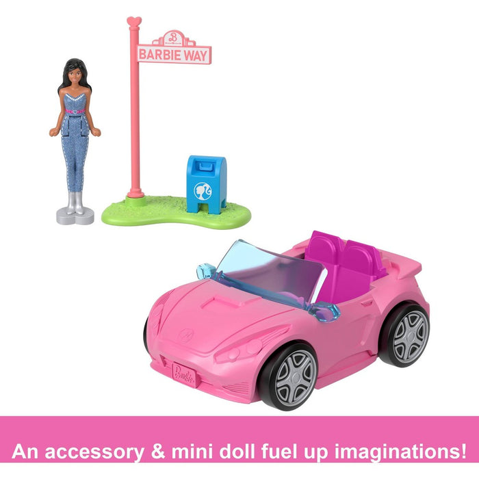 Barbie Mini BarbieLand Doll & Vehicle Set with 1.5" Doll & Convertible Car - 3pc