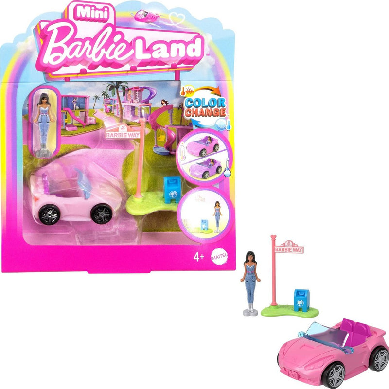 Barbie Mini BarbieLand Doll & Vehicle Set with 1.5" Doll & Convertible Car - 3pc
