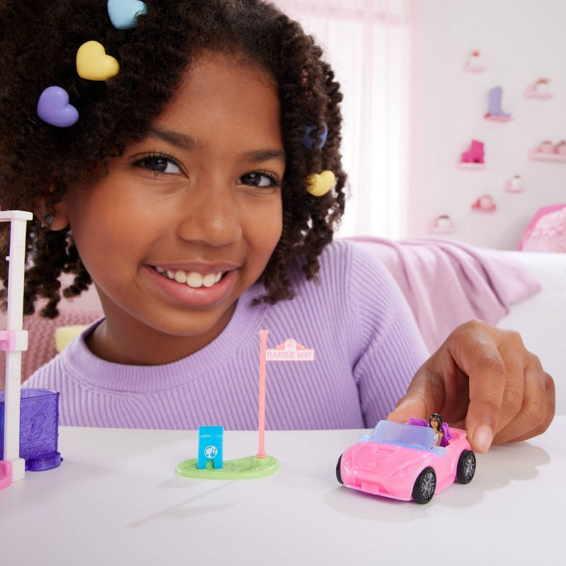 Barbie Mini BarbieLand Doll & Vehicle Set with 1.5" Doll & Convertible Car - 3pc