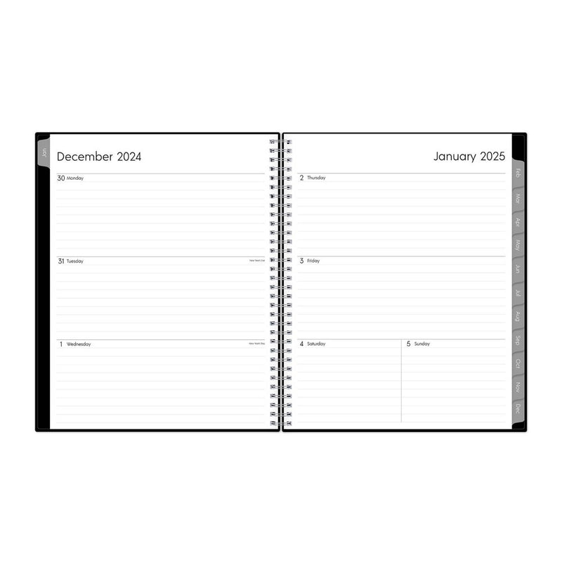 BlueSky 2025 Weekly/Monthly Planner 11.18"x9.37" Wirebound Black: Adult Stationery, Paper, Tabs, January-December