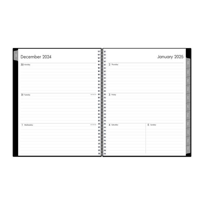 BlueSky 2025 Weekly/Monthly Planner 11.18"x9.37" Wirebound Black: Adult Stationery, Paper, Tabs, January-December