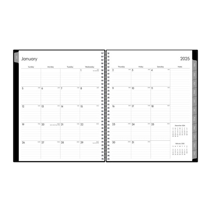 BlueSky 2025 Weekly/Monthly Planner 11.18"x9.37" Wirebound Black: Adult Stationery, Paper, Tabs, January-December