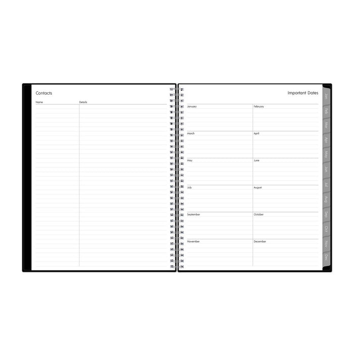 BlueSky 2025 Weekly/Monthly Planner 11.18"x9.37" Wirebound Black: Adult Stationery, Paper, Tabs, January-December
