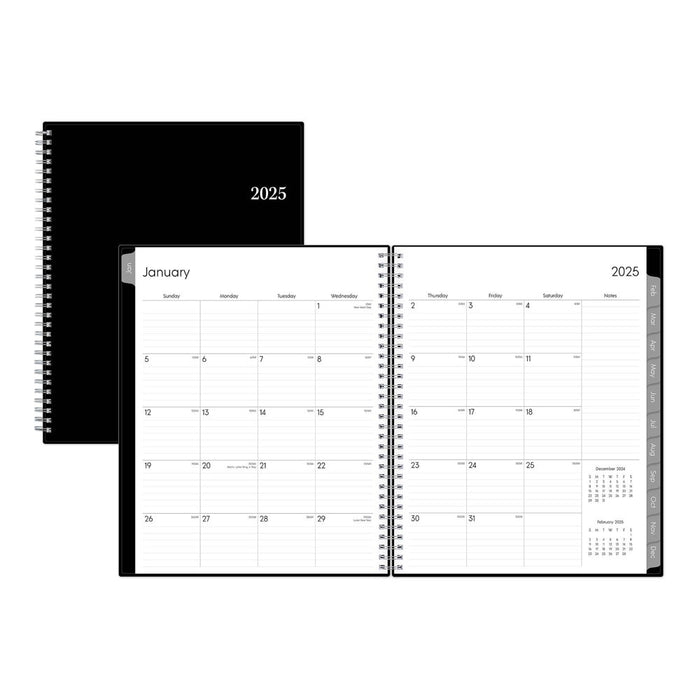 BlueSky 2025 Weekly/Monthly Planner 11.18"x9.37" Wirebound Black: Adult Stationery, Paper, Tabs, January-December