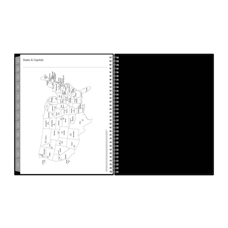 BlueSky 2025 Weekly/Monthly Planner 11.18"x9.37" Wirebound Black: Adult Stationery, Paper, Tabs, January-December