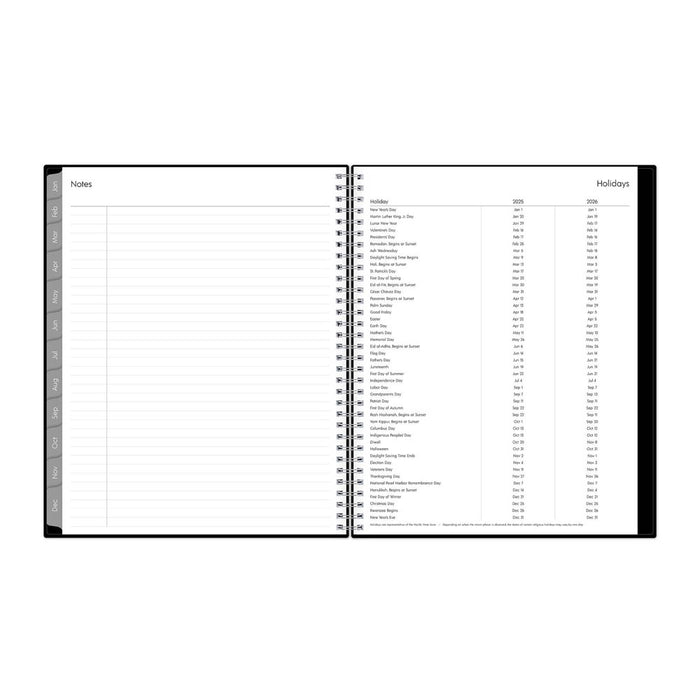 BlueSky 2025 Weekly/Monthly Planner 11.18"x9.37" Wirebound Black: Adult Stationery, Paper, Tabs, January-December