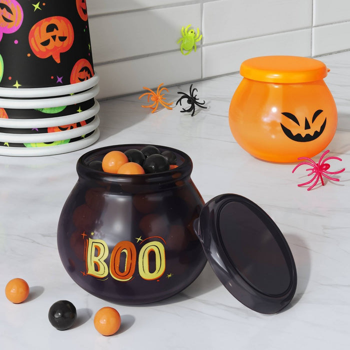 18 fl oz Halloween Pumpkin Snack Food Storage Cup with Lid Orange - Hyde & EEK! Boutique