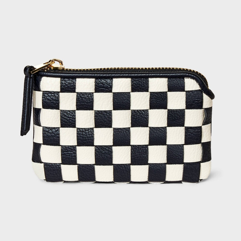 Checkered Small Card Case Pouch - Universal Thread Black/White
