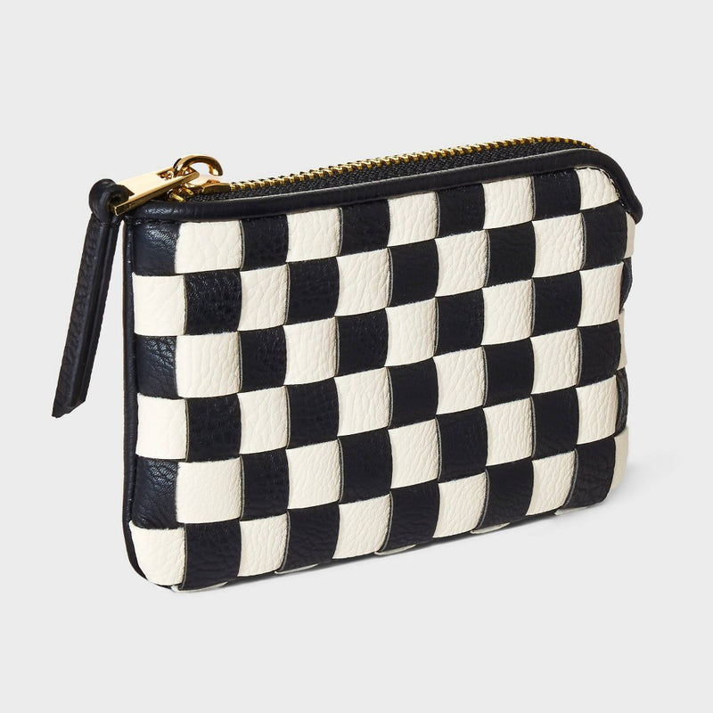 Checkered Small Card Case Pouch - Universal Thread Black/White