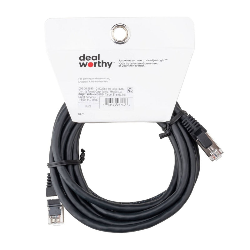 10' Cat 8 Ethernet Cable - dealworthy - Black