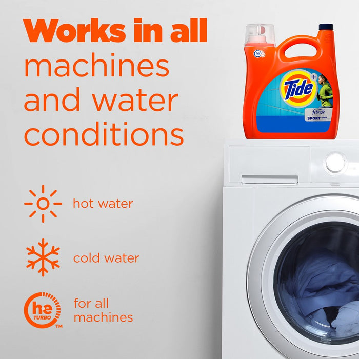 Tide Plus Febreze Sport Active Fresh High Efficiency Liquid Laundry Detergent Soap - 149 fl oz