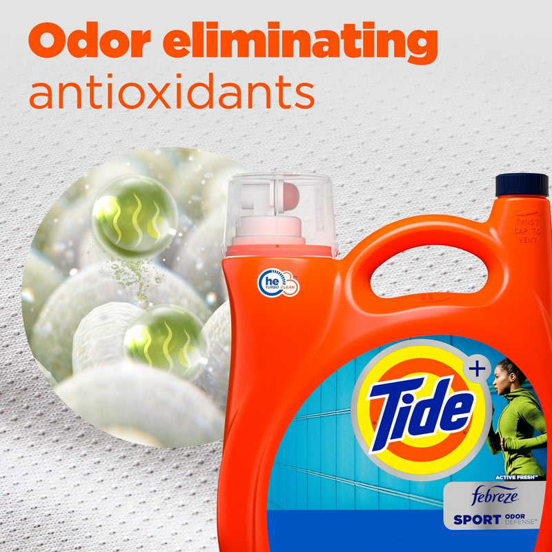 Tide Plus Febreze Sport Active Fresh High Efficiency Liquid Laundry Detergent Soap - 149 fl oz