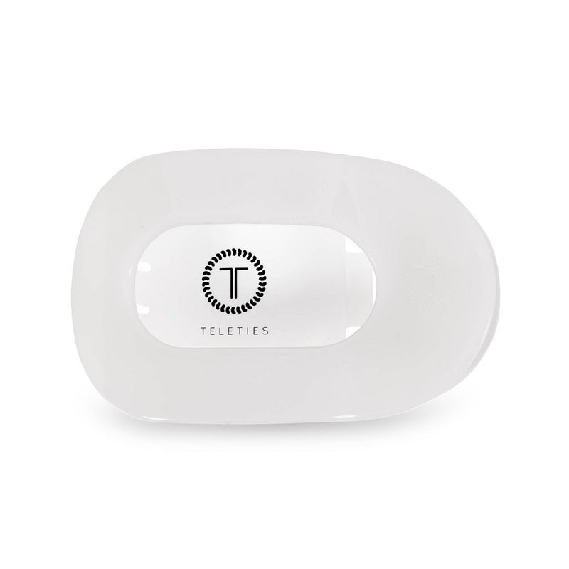 TELETIES Large Flat Round Hair Clip - Coconut White